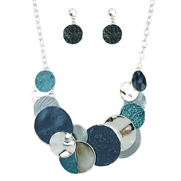 Blue Circle Necklace Set