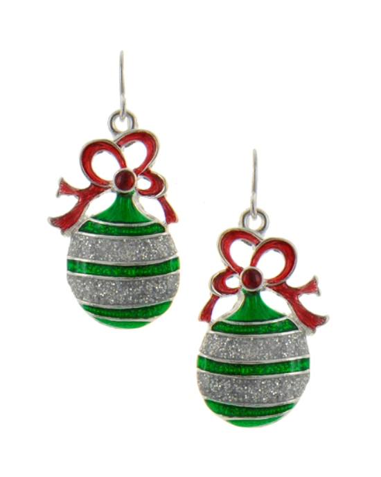 Glitter Christmas Ornament Earrings