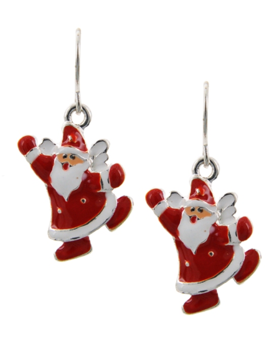 Red and White Santa Claus Earrings