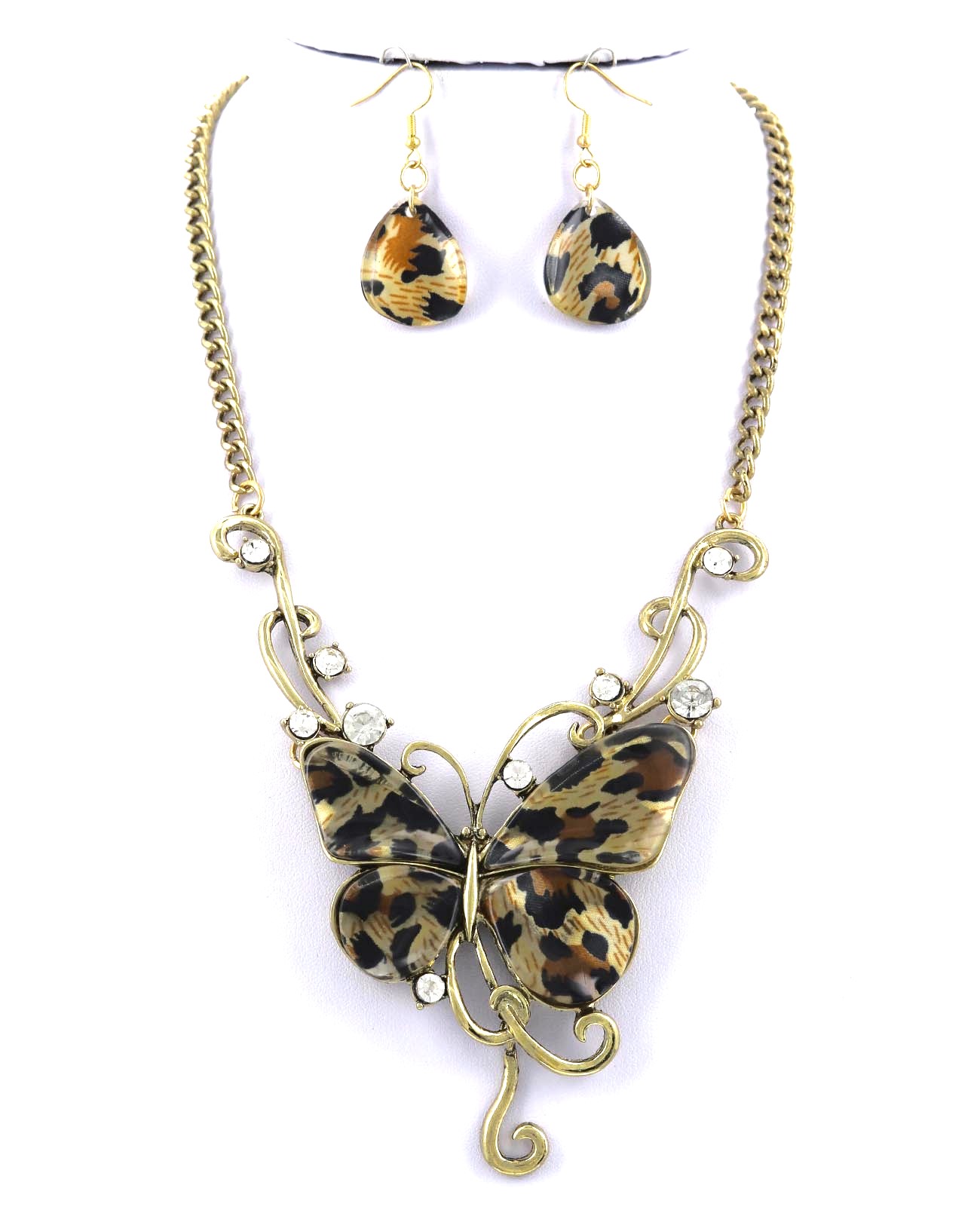 Leopard Butterfly Necklace Set