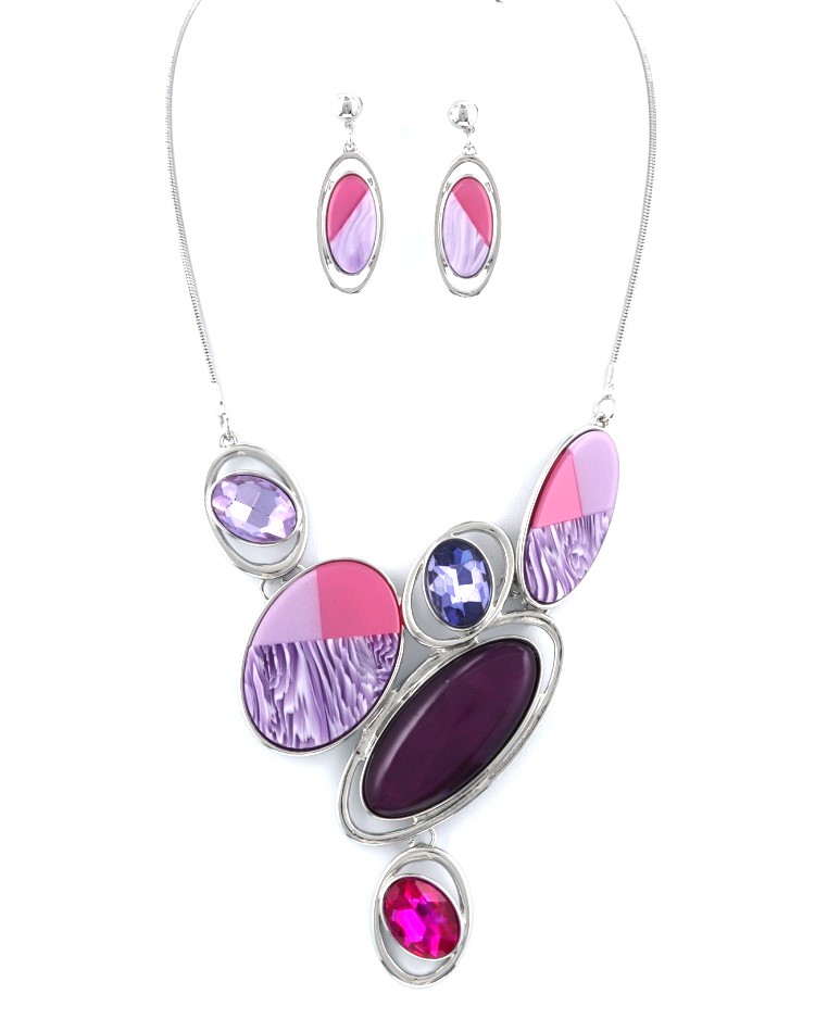 Multi Oval Link Necklace Set