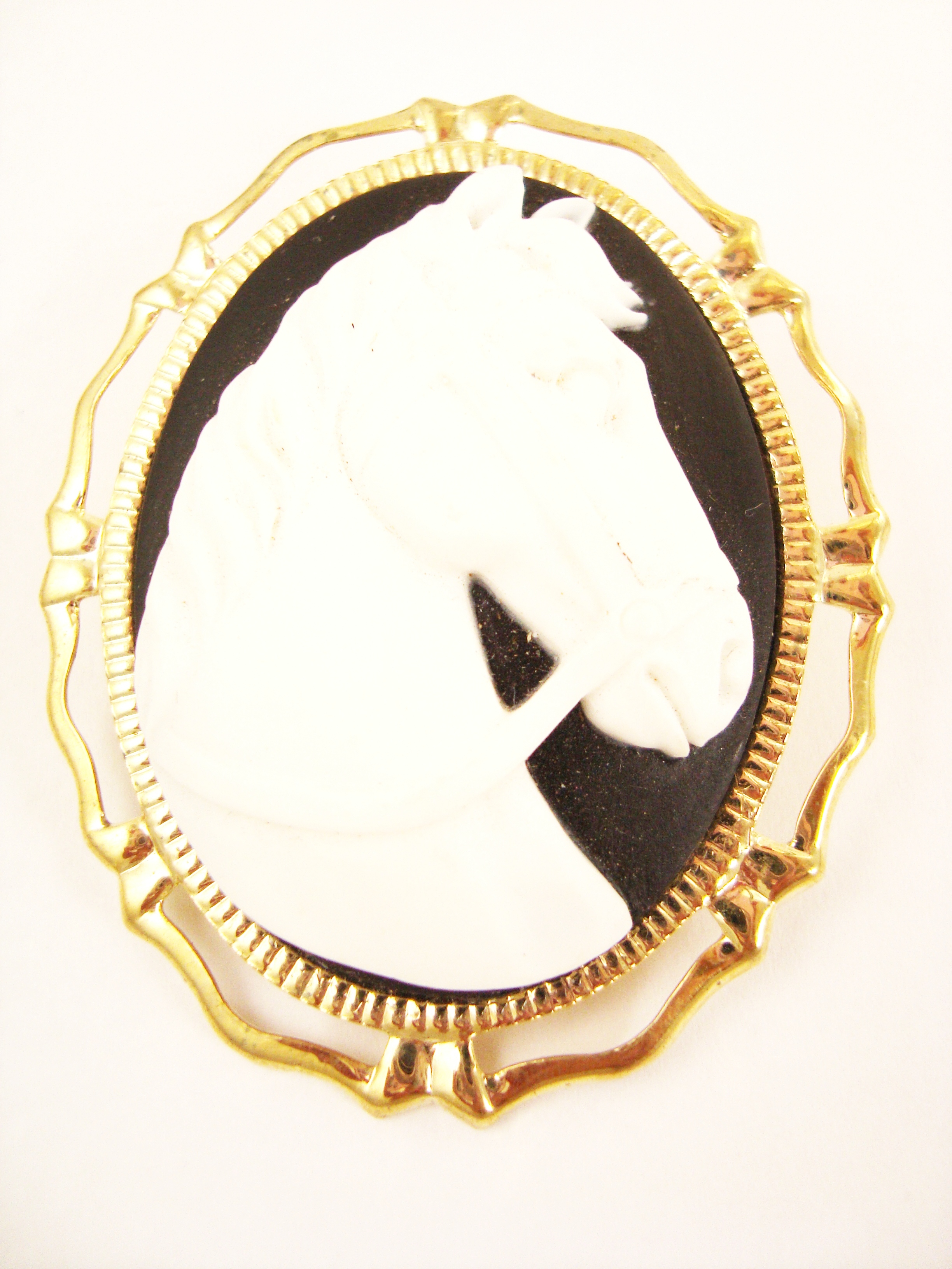 Black and White Horse Cameo