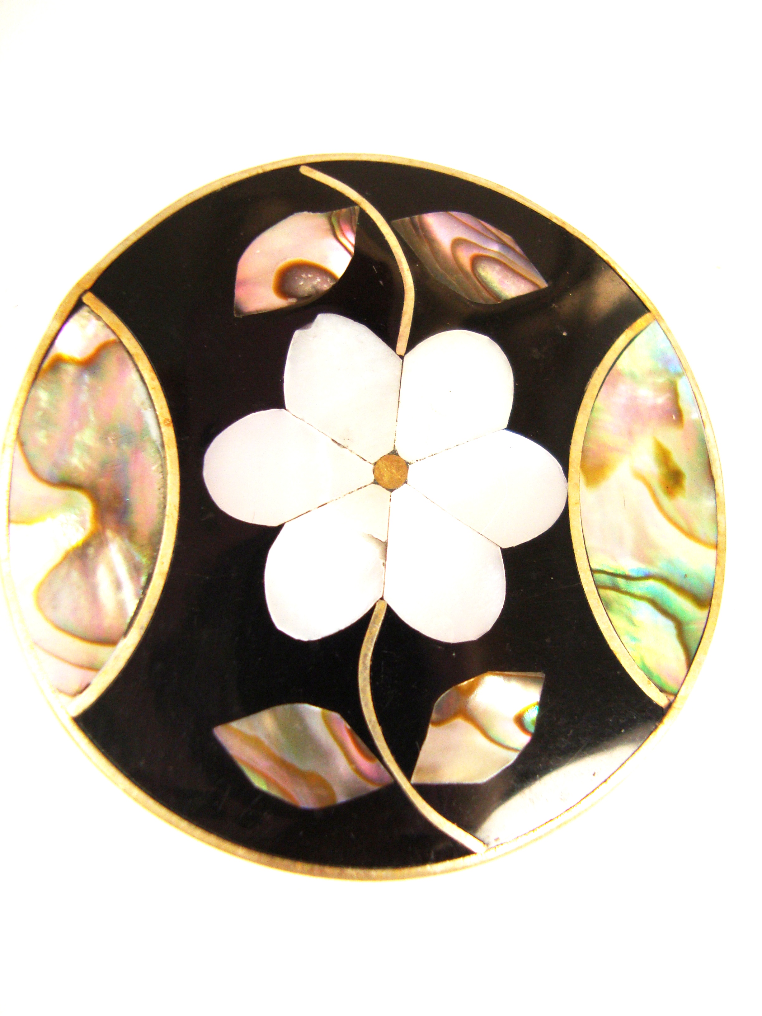 Abalone and Mother of Pearl Flower Cameo