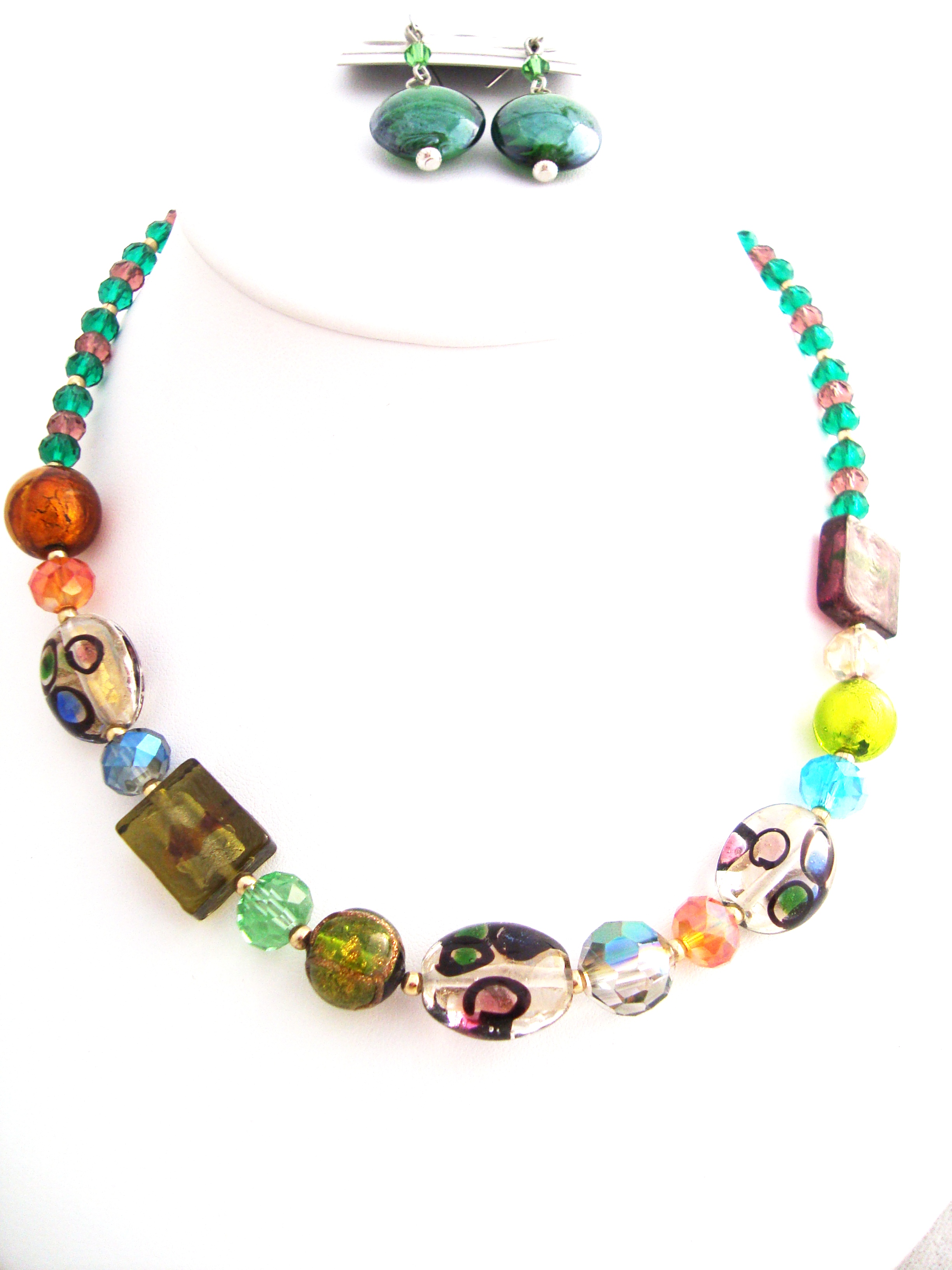 Multi Lampworked Bead Necklace Set