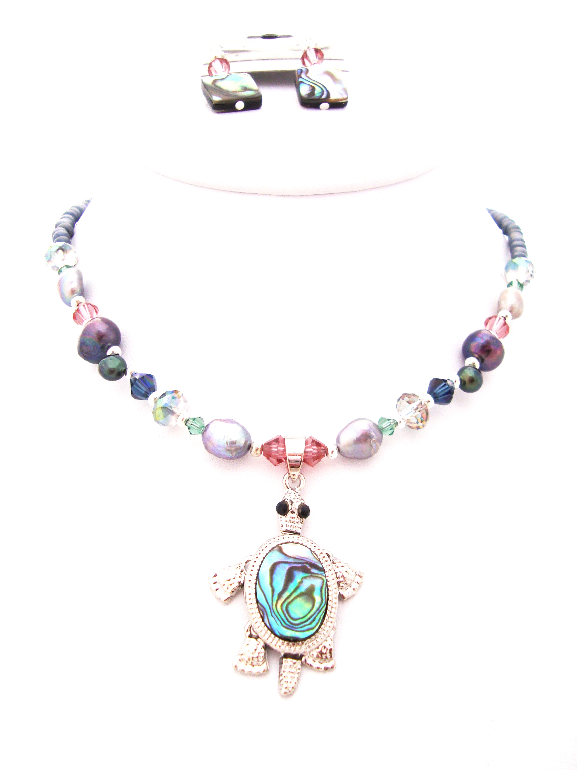 Abalone Sea Turtle Necklace Set