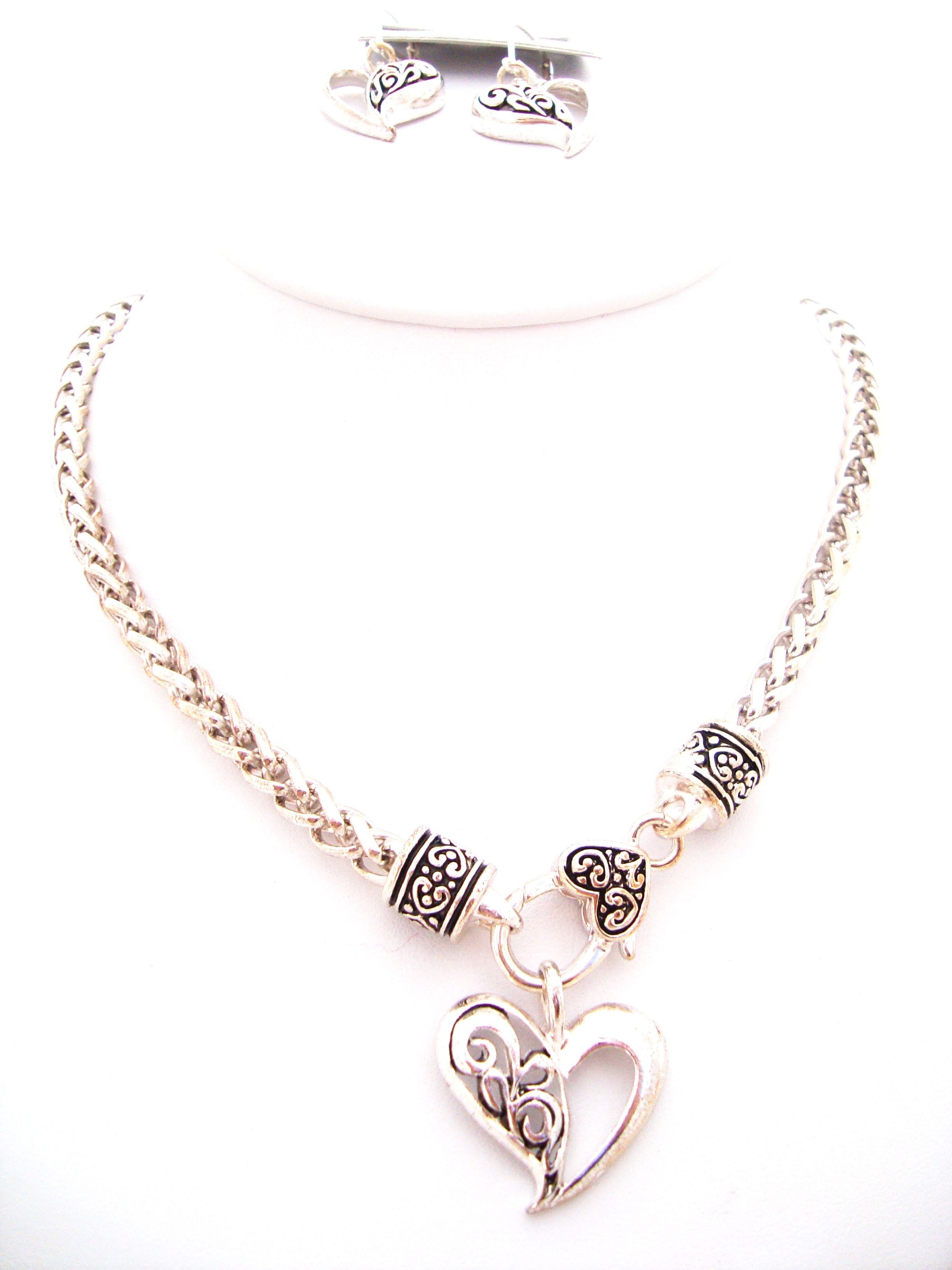 Love Heart Pendant Necklace Set