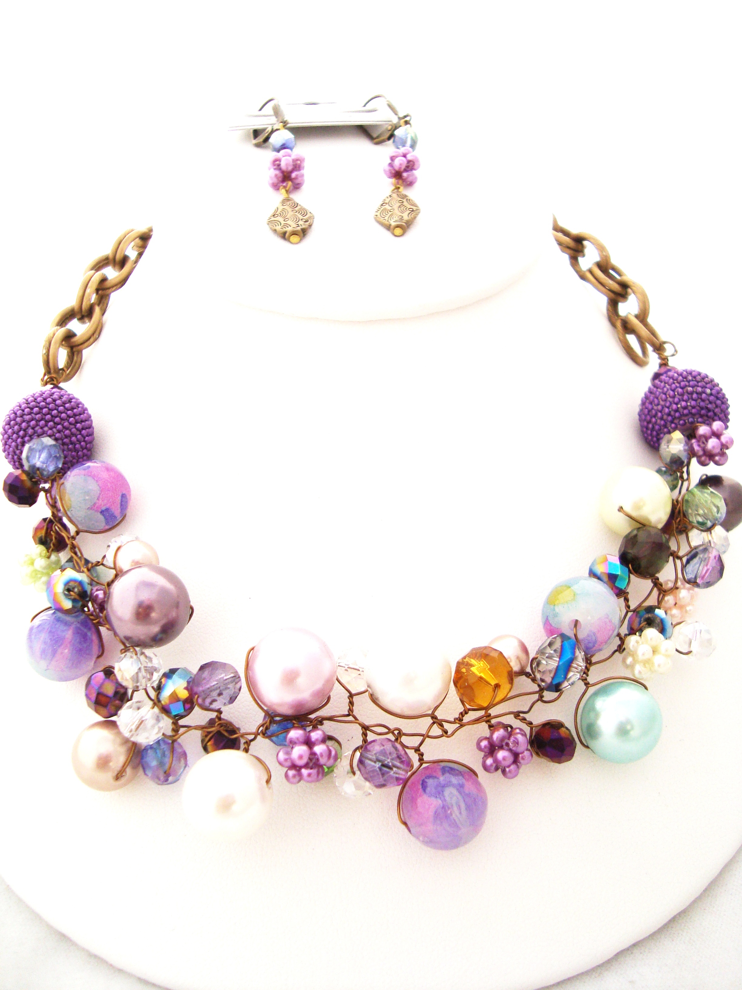 Royal Purple Wire Necklace Set