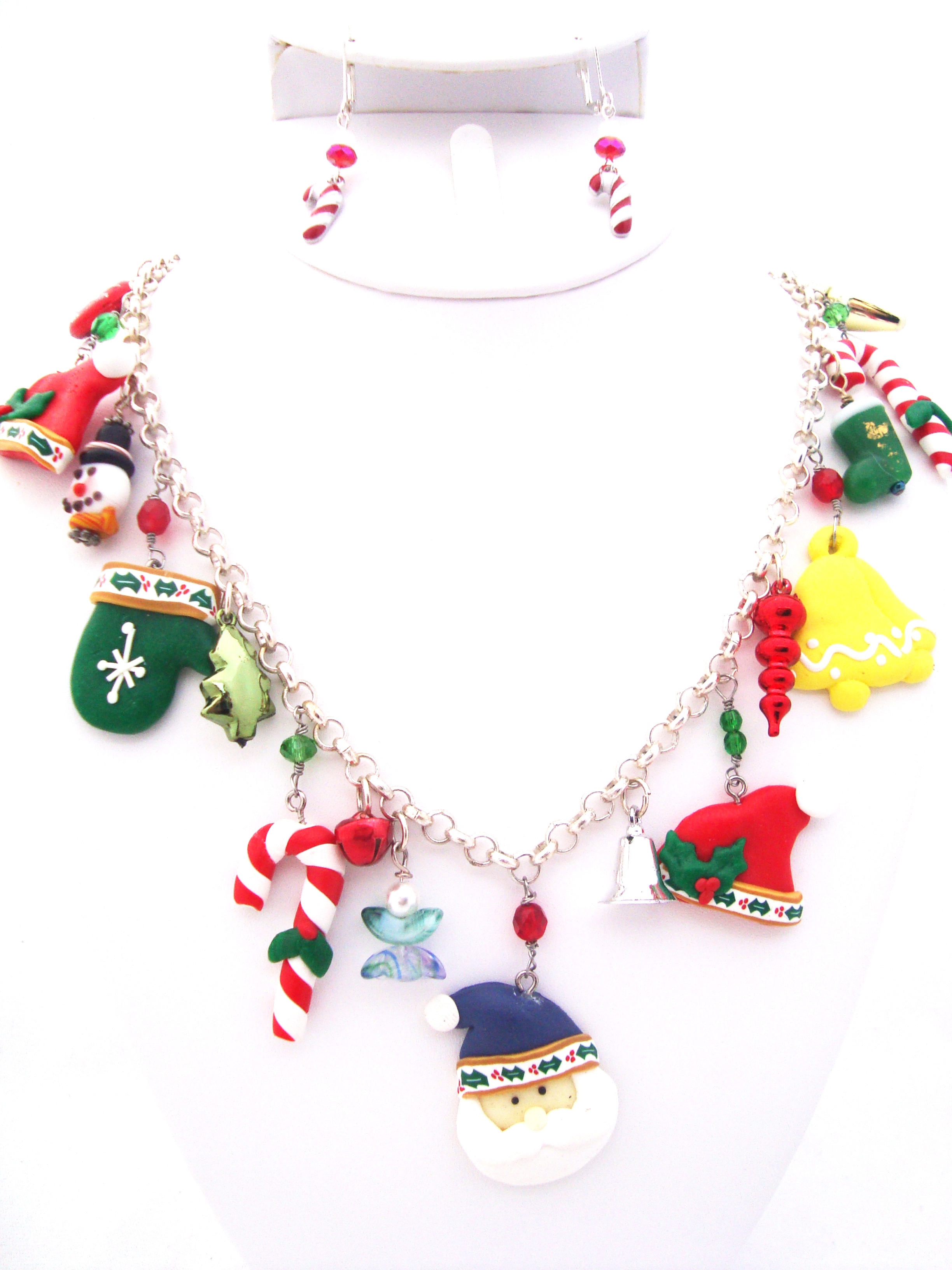 Christmas Themed Resin Charm Necklace Set