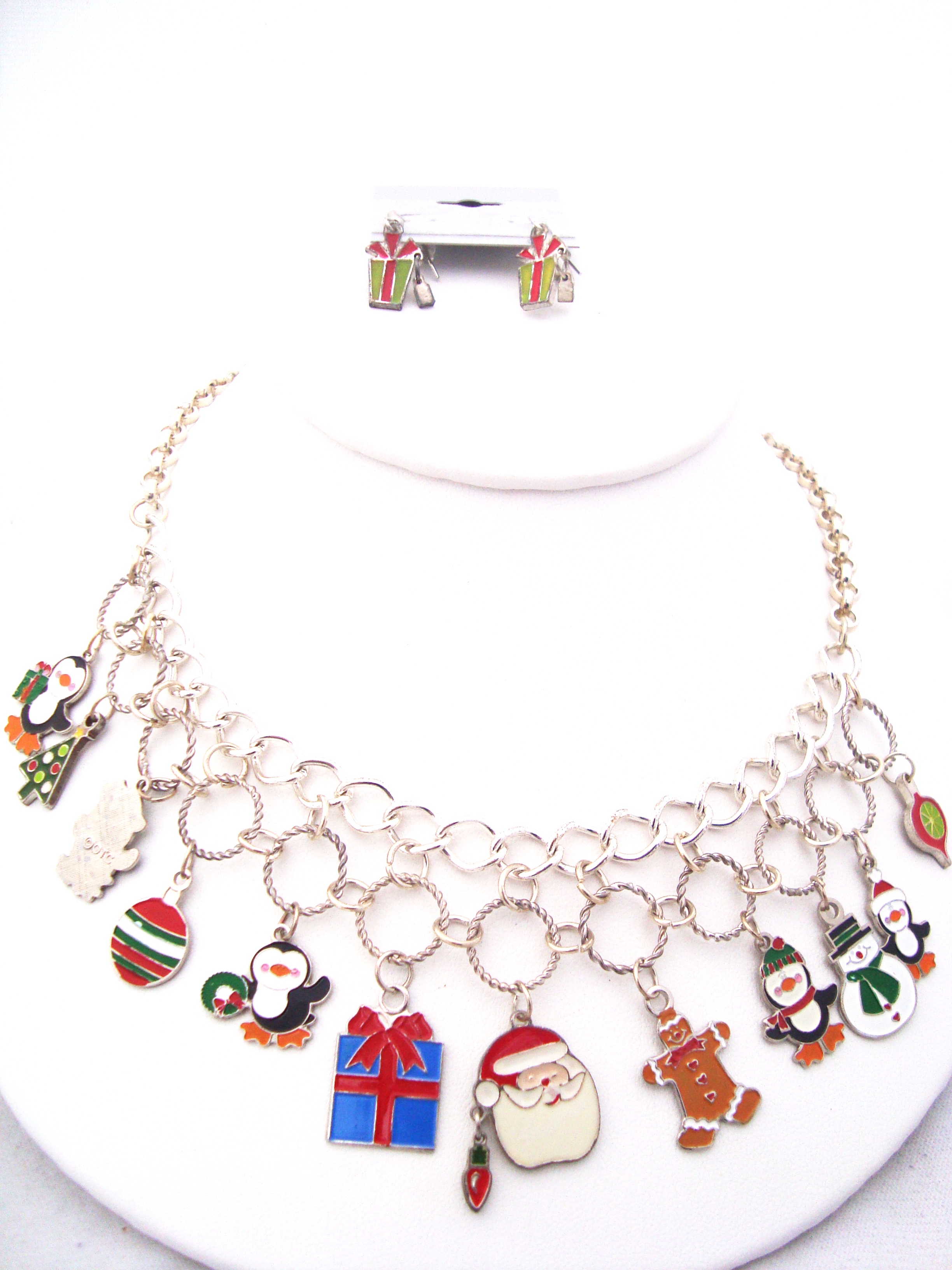 Holiday Christmas Multi Charm Necklace Set