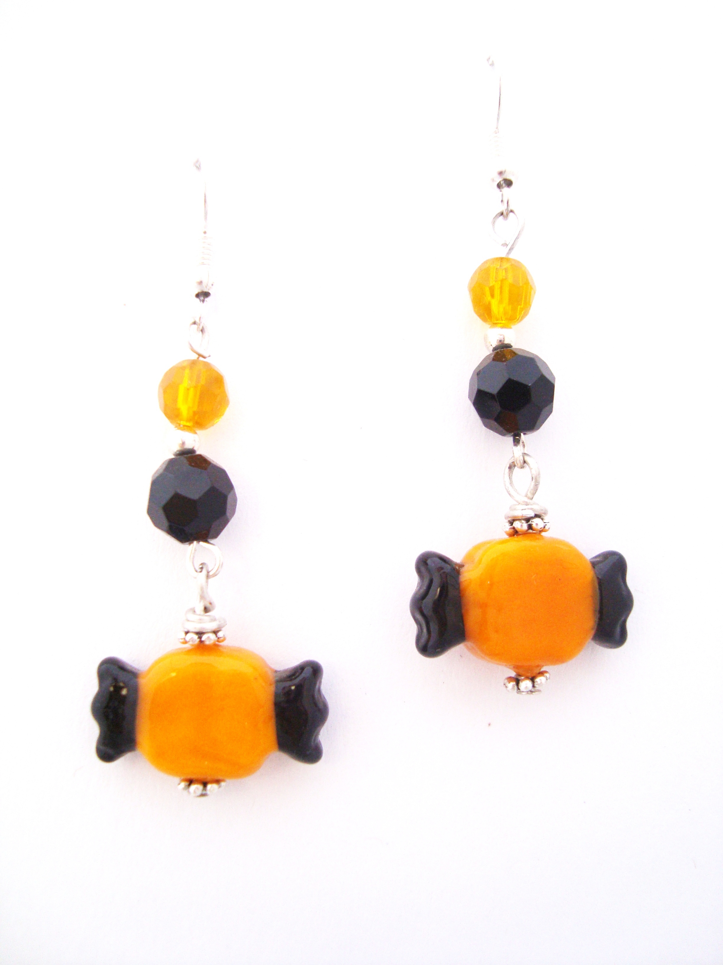 Halloween Wrapped Lampworked Candy Earrings