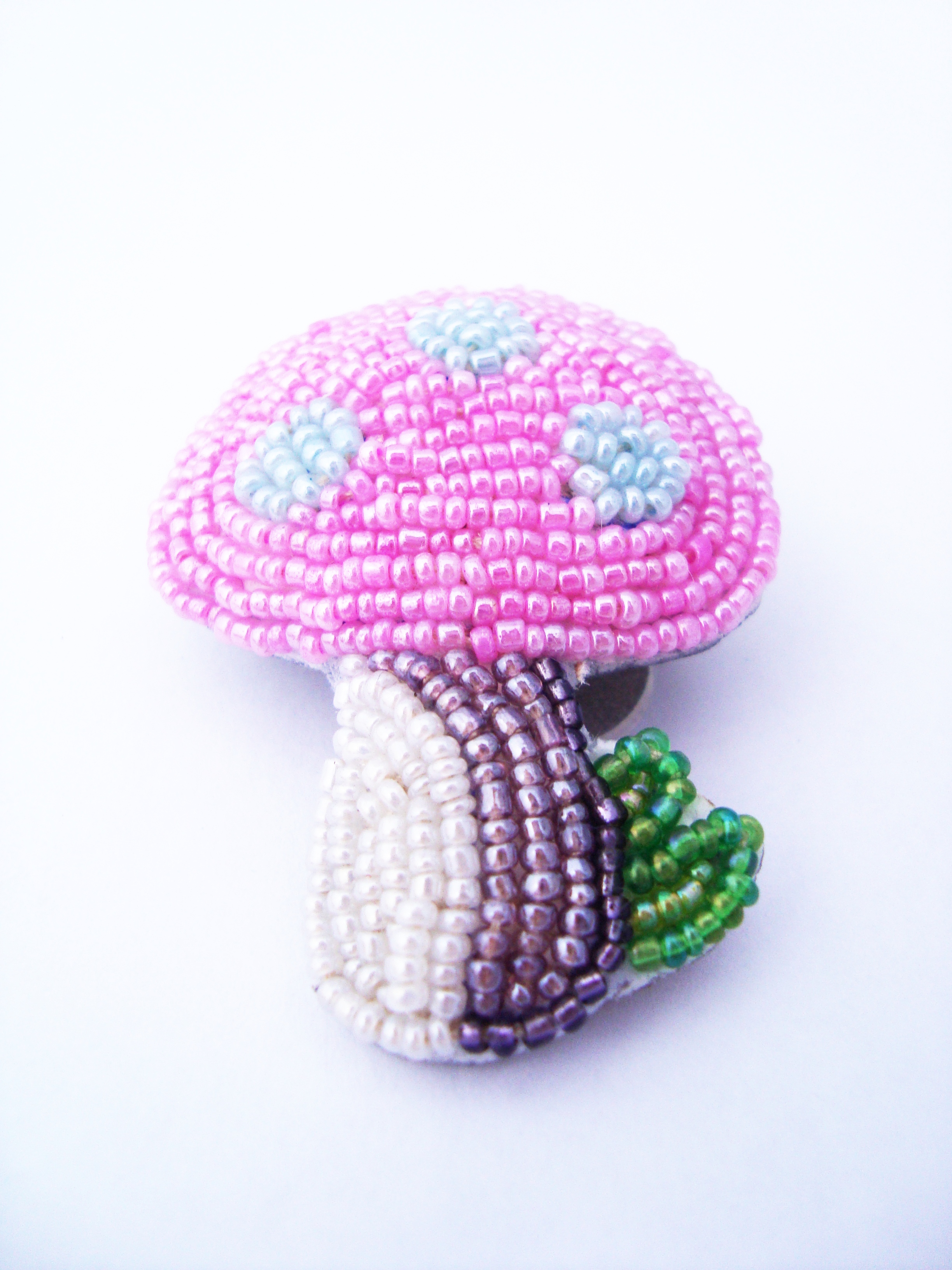 Pink Purple Mushroom Brooch