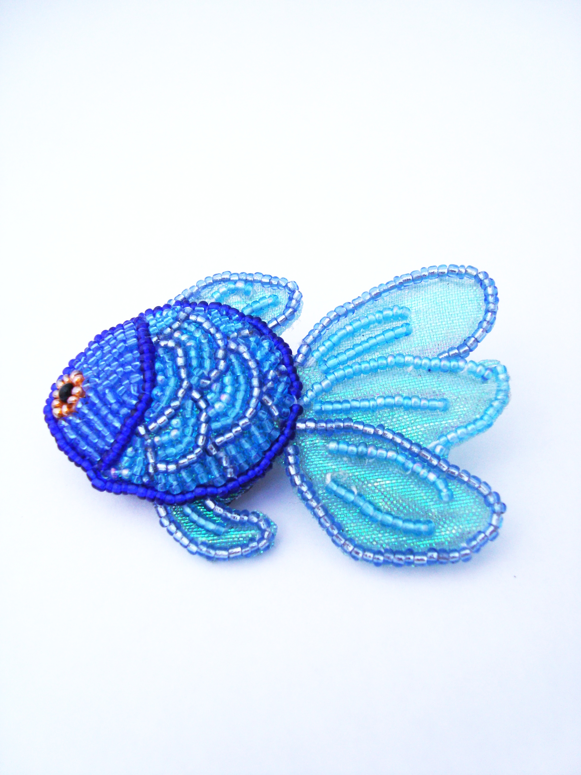 Blue Fish Brooch