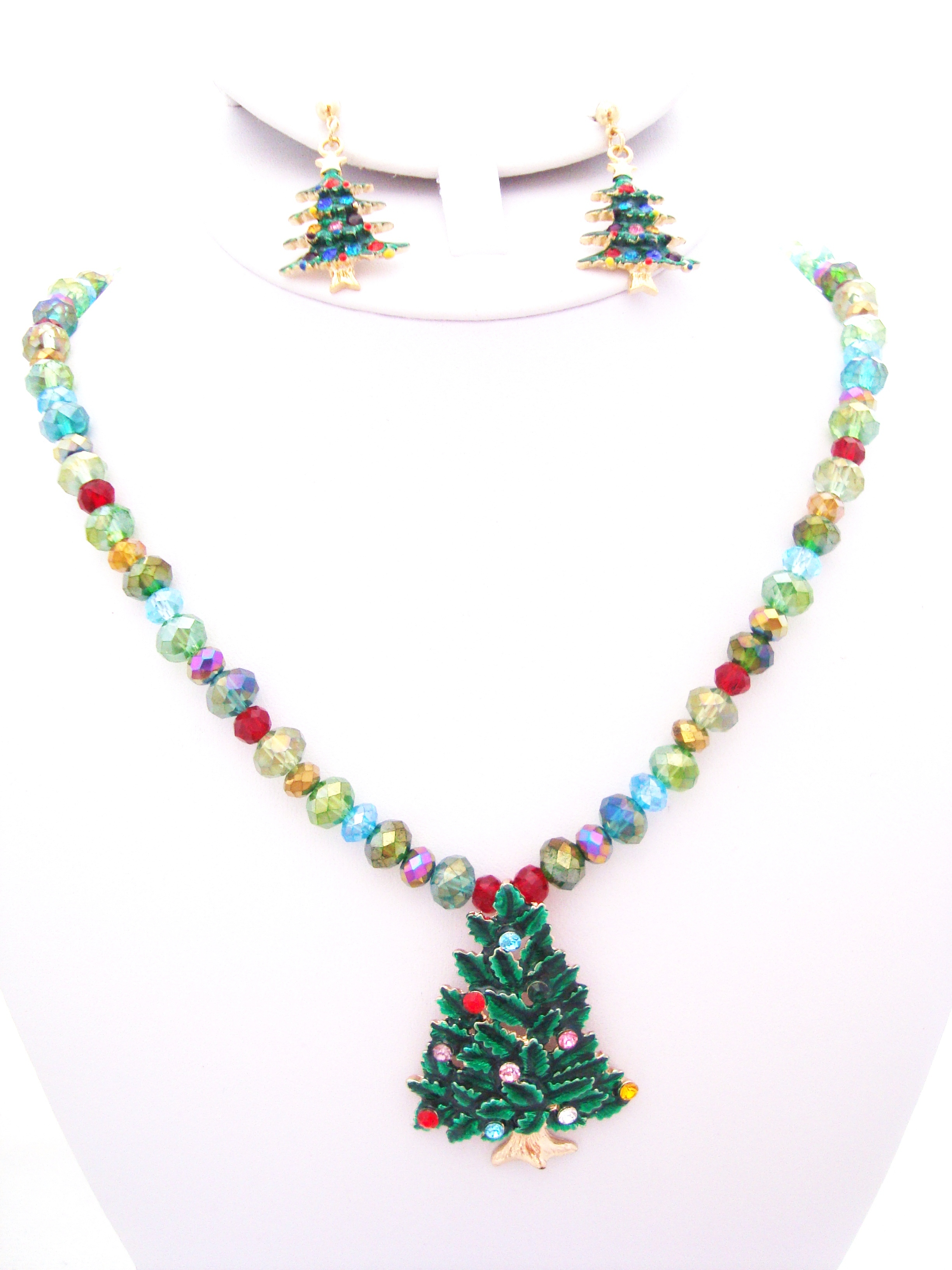 Christmas Tree Necklace Set
