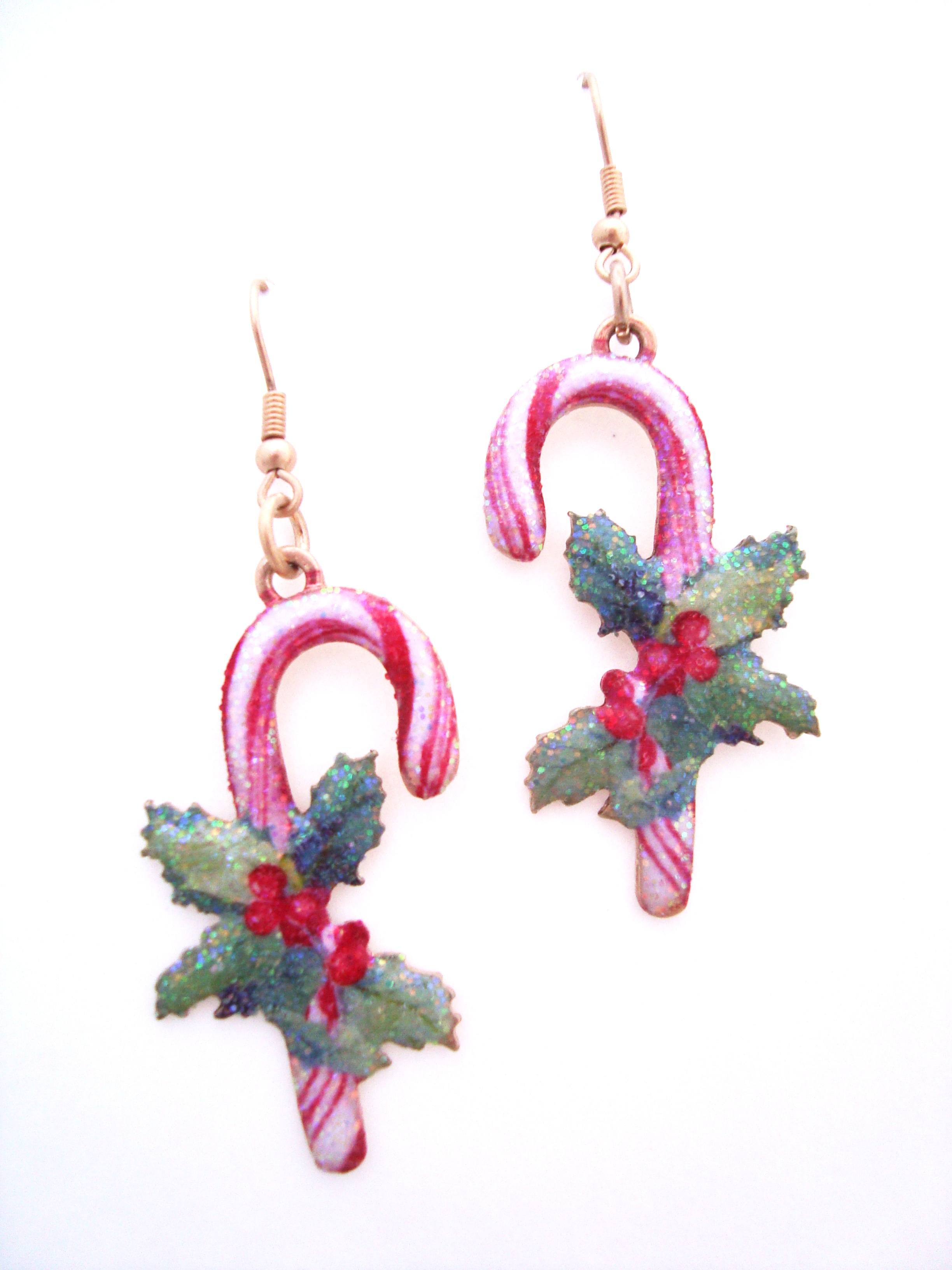 Candy Can with Holly Berry Earrings