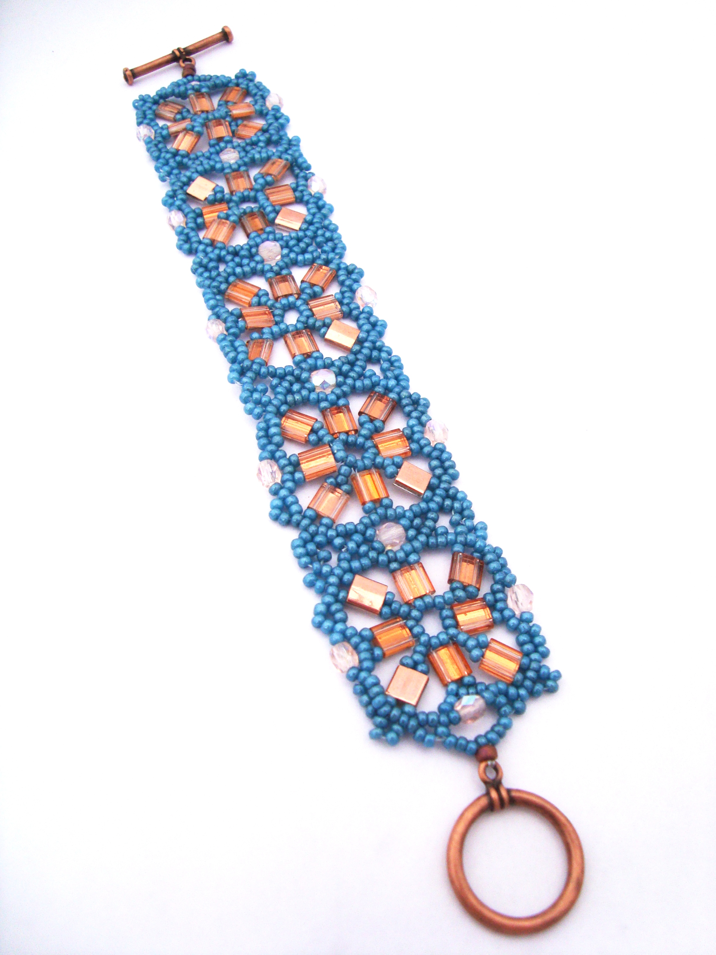 Blue/Copper Tila Lace Bracelet