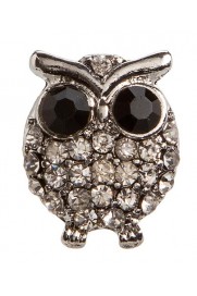 Tiny Silver Crystal Owl Rhinestone Earrings