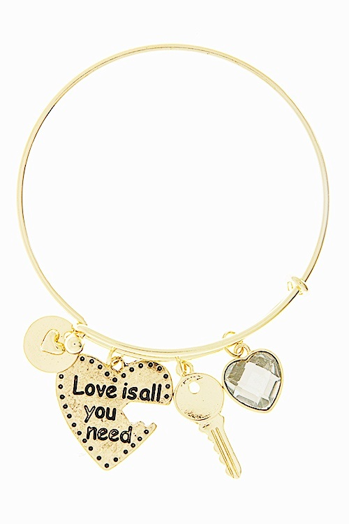 Love Is All You Need Silver Multi Charm Bracelet