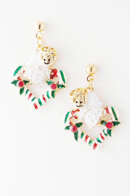 Baby Angel Christmas Earrings