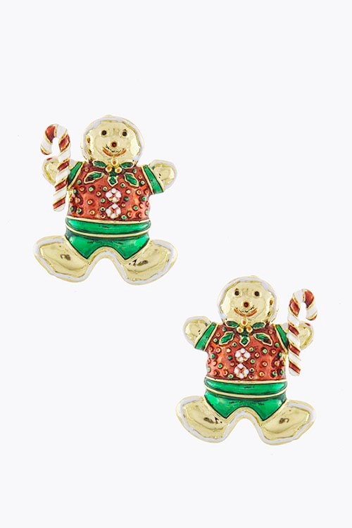 Jolly Gingerbread Man Earrings